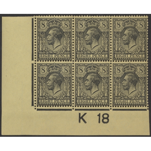 232 - A specialised and valuable KGV coln of 1912-26 issue in control blocks, strips and singles with usef... 