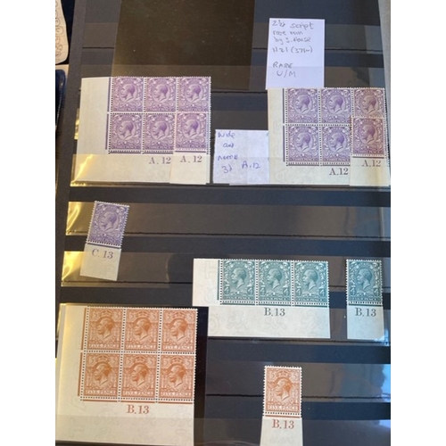 232 - A specialised and valuable KGV coln of 1912-26 issue in control blocks, strips and singles with usef... 