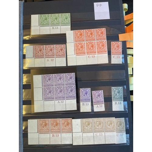 232 - A specialised and valuable KGV coln of 1912-26 issue in control blocks, strips and singles with usef... 