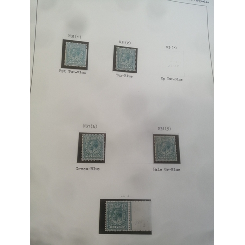 241 - KGV wmk Simple Cypher Profile Heads 9d & 10d M/UM range. Incl shades of the 9d agate and 9d olive-gr... 