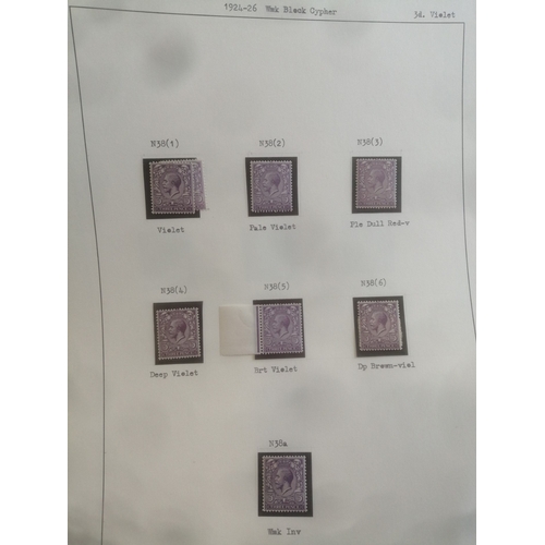 243 - Mint/unused study of the KGV Profile Head wmk Block Cypher vals to 6d on album pages, with all vals ... 