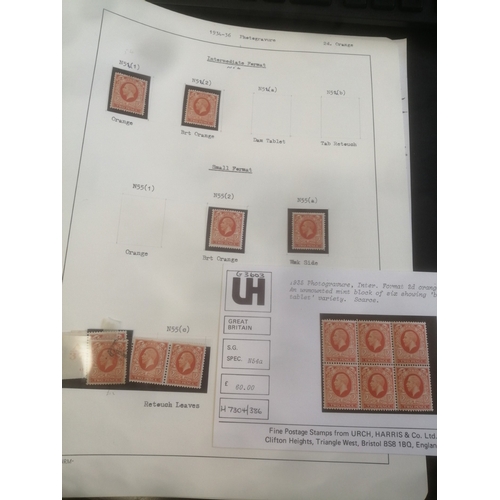 249 - KGV mint/unused study of the 1934-36 Photogravure issues, incl seln shades identified by the collect... 