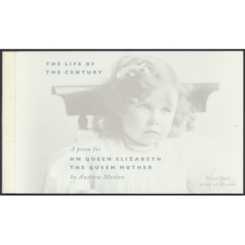 319 - 2000 'The Life of the Century' Queen Mother's 100th Birthday Prestige bklt, intact as received by th... 