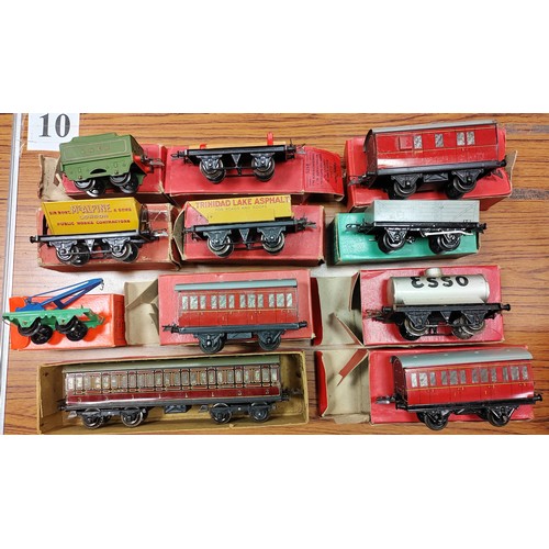 391 - Hornby. Collection of O gauge generally good in fair to good boxes with clockwork tank locomotive No... 