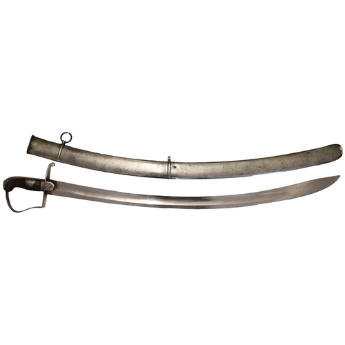 105 - 24th Light Dragoons 1796 Pattern light cavalry trooper's sabre and scabbard by Dawes, blade marked w... 