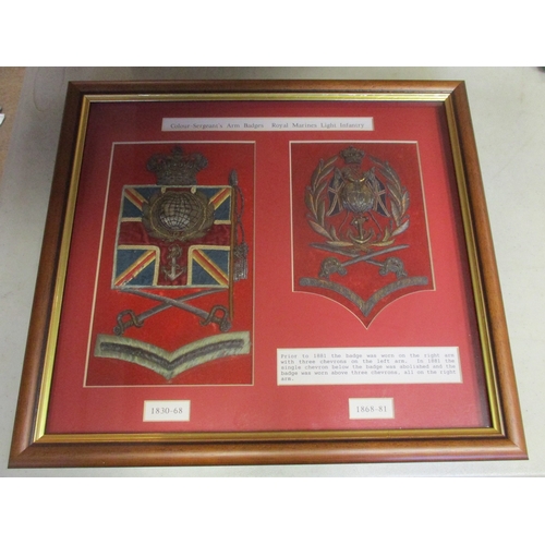 139 - Royal Marine Light Infantry Colour Sergeants large sleeve badges with Victorian 1830-68 pattern and ... 