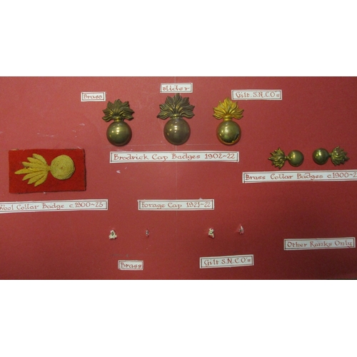 141 - Royal Marine Artillery badge range including officers KSD forage cap, KSD collar badges, gilt collar... 