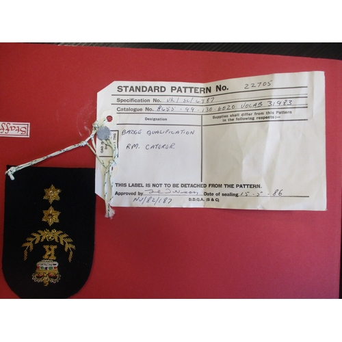 142 - Royal Marines collection of Specialist Qualifications and Trade Qualification sleeve badges mounted ... 