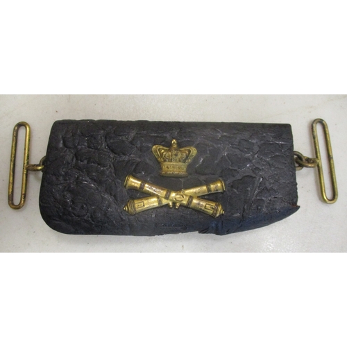 147 - Royal Marine Artillery Victorian Officer's undress pouch, circa 1894-1901, rare black patent leather... 