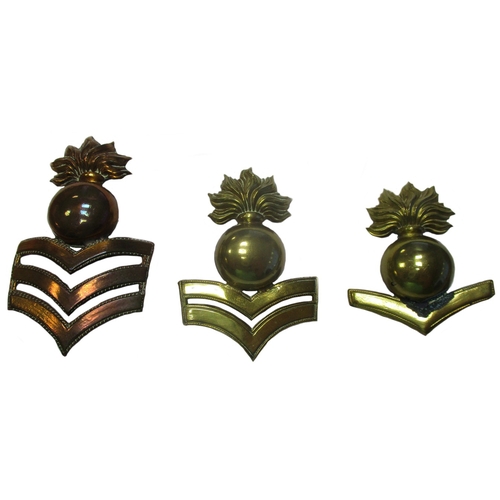 152 - Royal Marine Artillery 1855-57 undress cap badge range with Lance-Sergeant, Bombardier and Lance-Bom... 