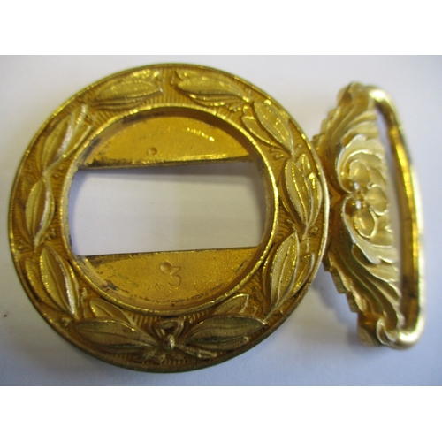 158 - Royal Marines Medical Officer's 1902-23 Waist Belt Clasp, all gilt with silver lion over KC, laurel ... 