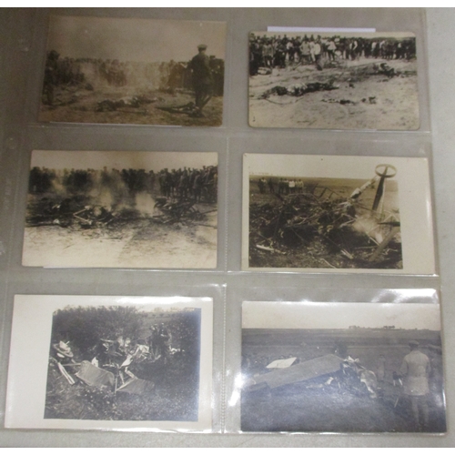 170 - WW1 collection of German, British and French photographs of mainly aircraft, many crashed or shot do... 