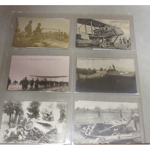 175 - Collection of WW1 German postcards/photographs of shot down and crashed aircraft, majority RPs, vend... 