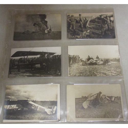 178 - Collection of WW1 German postcards/photographs of shot down and crashed aircraft, majority RPs, vend... 