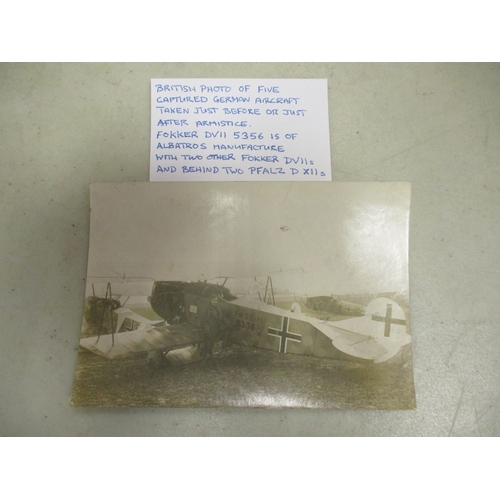 179 - Collection of various sized WW1 photographs of British and German aircraft and personnel, some with ... 