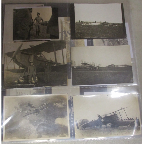 184 - WW1 collection of mostly German photographs of  aircraft and personnel, some of crashes with extensi... 