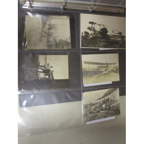 184 - WW1 collection of mostly German photographs of  aircraft and personnel, some of crashes with extensi... 