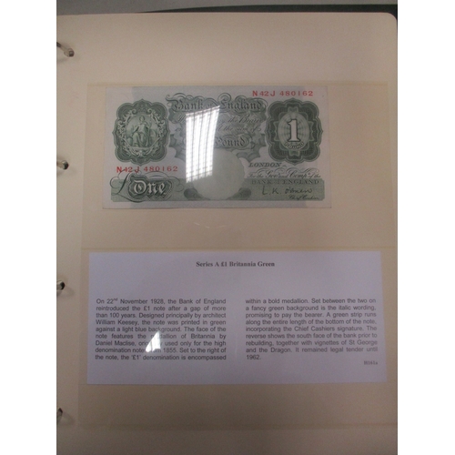 203 - Range of Catterns to Salmon banknotes in pair of albums, generally very fine or better, includes £50... 