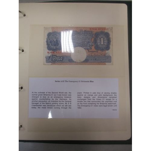 203 - Range of Catterns to Salmon banknotes in pair of albums, generally very fine or better, includes £50... 