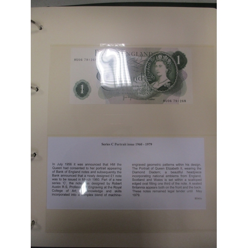 203 - Range of Catterns to Salmon banknotes in pair of albums, generally very fine or better, includes £50... 