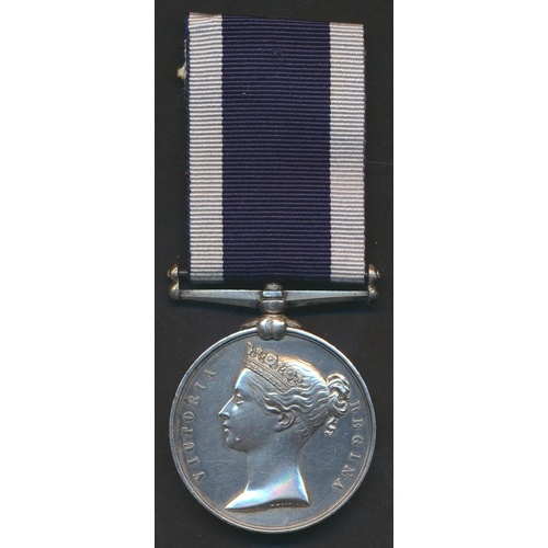 32 - QV Royal Navy LSGC, narrow suspension, engraved to Walter Glover Sergt Major 3rd Co R.M.L.I., minor ... 