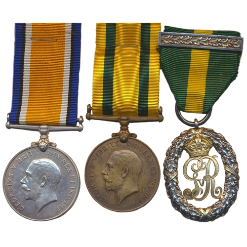 40 - WW1 BWM, Territorial Force War Medal and KGV Territorial Decoration (1912 London hallmarks) to Lt Co... 