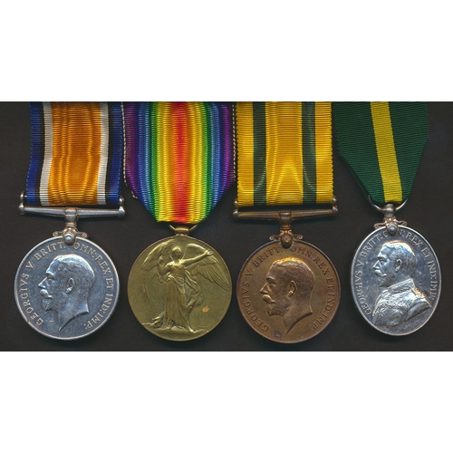 44 - WW1 BWM, Victory Medal, Territorial Force War Medal and KGV Territorial Force Efficiency Medal to 24... 