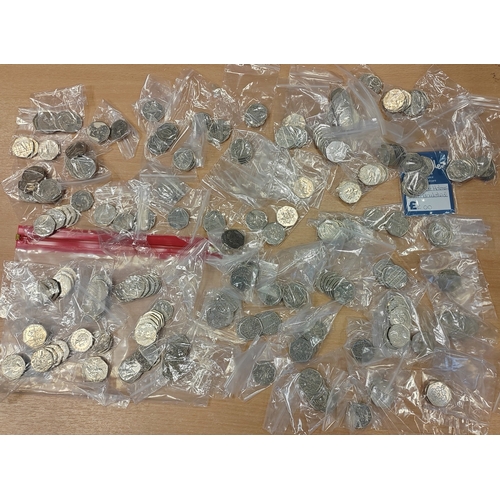 578 - Accumulation of 50p coins weighing approximately 2.4kg of various designs plus London Olympic/Paraly... 