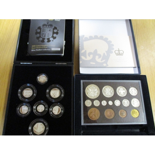 581 - Collection of proof sets including 2012 silver Diamond Jubilee cased set of 10, 2008 Royal shield of... 