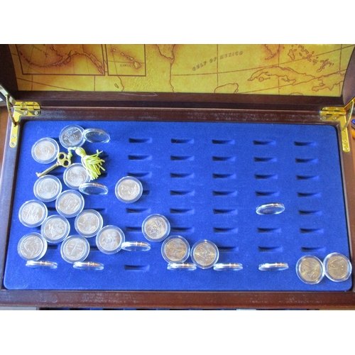 680 - World collection with USA state quarters including 26 uncirculated rolls of 12, $1 presidents proof ... 