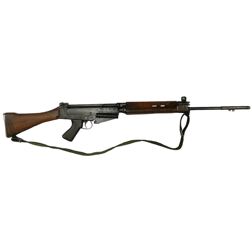 80 - 1963 Enfield 7.62mm SLR (Self Loading Rifle) L1A1 No A115040, wooden butt and forestock, magazine ho... 