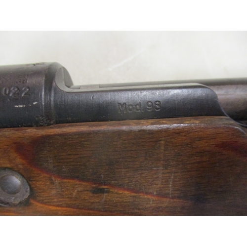 83 - German 1944 Mauser Model 98 7.92mm bolt action rifle No B0022, top of the receiver is marked with th... 