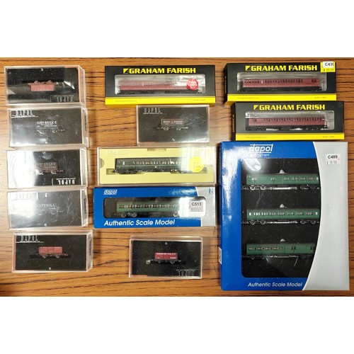 191 - Collection of diecast models (some boxed plus some loose with accompanying boxes), kits, N gauge tra... 