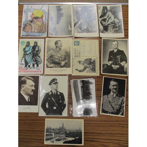 130 - Military. Range of Nazi, Third Reich with many featuring Hitler. Qty. 56 (R)