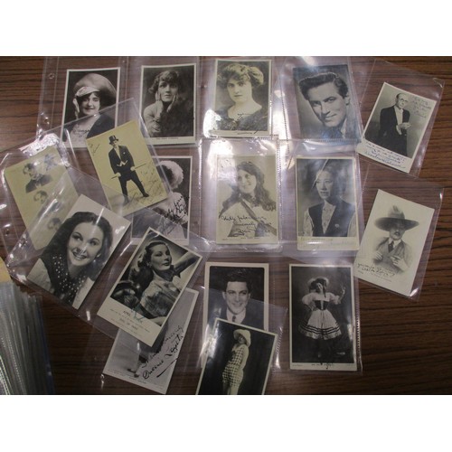 115 - Autographs. Misc. coln. on loose sheets of actors, actresses, film, TV, radio stars etc. Some plain ... 