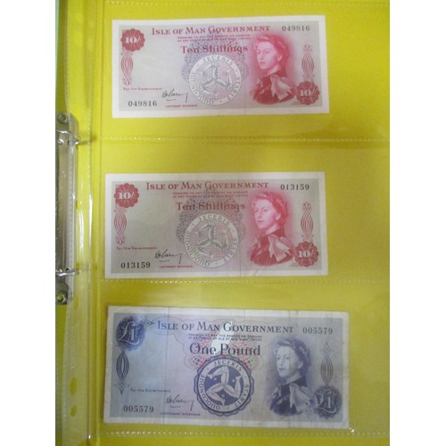 213 - Range of £1 and 10/- banknotes in album, generally very fine to extremely fine, includes Warren-Fish... 