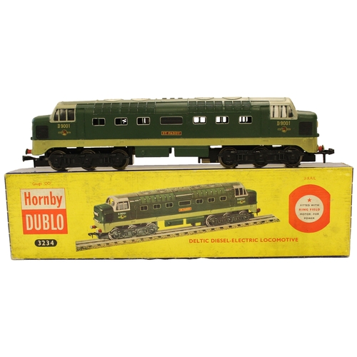 524 - Hornby Dublo. BR two-tone green D9001 St Paddy 3-rail locomotive No. 3234, generally excellent in go... 