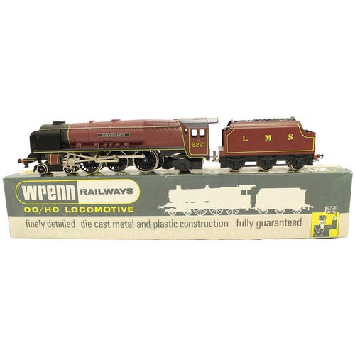 585 - Wrenn. Queen Elizabeth W2285 4-6-2 locomotive No.6221 and tender LMS maroon Duchess class near mint ... 