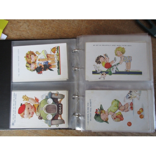 129 - Children. Coln. in 4 modern albums of artist drawn cards. Mabel Lucy Attwell range all eras, Agnes R... 