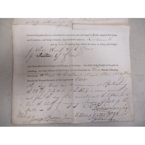 155 - 18th Century letters/documents with:
1. Letter dated 26th March 1796 from Whitehall, by direction of... 