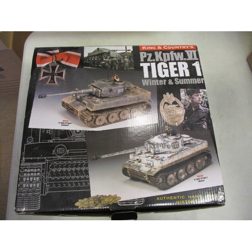 184 - King & Country. Tiger Tank (Summer) No WS216 with commander and aerial, mint in nearly excellent box... 