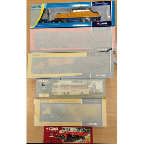 217 - Corgi. Collection of trucks, lorries, buses, coaches etc. generally mint in excellent to near mint b... 