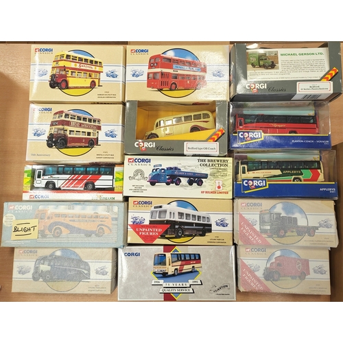 219 - Corgi. Collection of trucks, lorries, buses, coaches etc. generally mint in mostly excellent to near... 