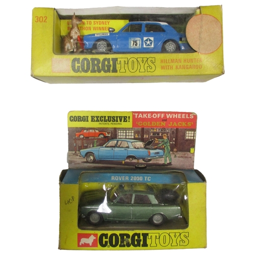 223 - Corgi. Boxed mixed collection of cars, including 'Le Dandy' Coupe No 259, Hillman Hunter with Kangar... 