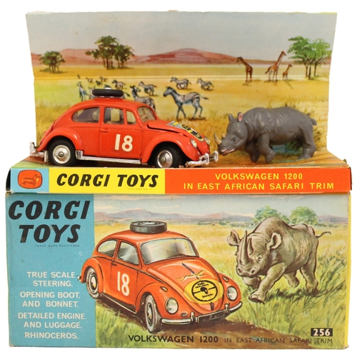 232 - Corgi. Volkswagen 1200 in safari trim No 256, rhino and leaflet present generally excellent in excel... 