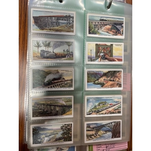 25 - Collection in 9 albums with complete sets including Churchman 1931 Empire Railways, Landmarks in Rai... 