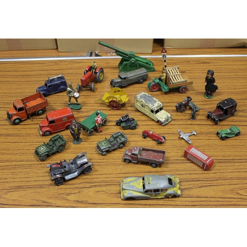 254 - Dinky. Range of unboxed 1940s Dinky die cast vehicles, including cars, buses, commercial and militar... 