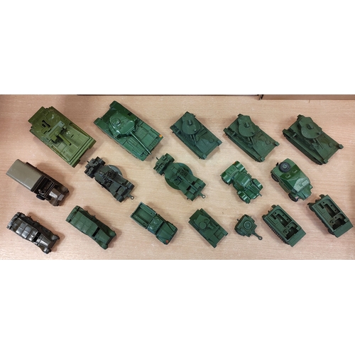 261 - Dinky. Earlier collection of unboxed military vehicles generally good to very good with tanks, truck... 