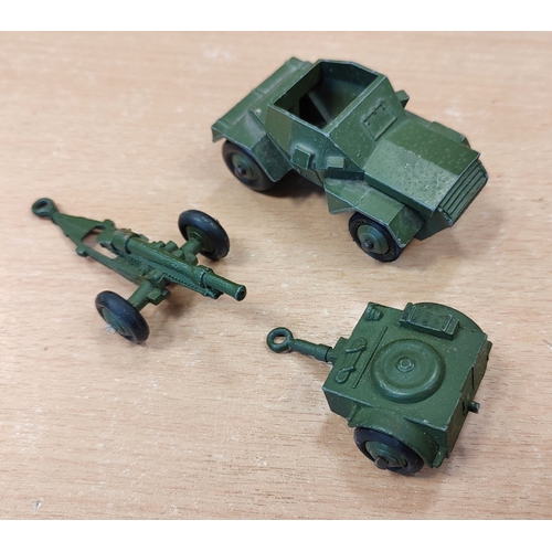 261 - Dinky. Earlier collection of unboxed military vehicles generally good to very good with tanks, truck... 