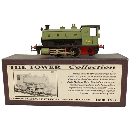 286 - DJH. Tower Collection. O gauge kit built WSLR 0-4-0 18 Andrew Barclay green No TC3 saddle tank, exce... 